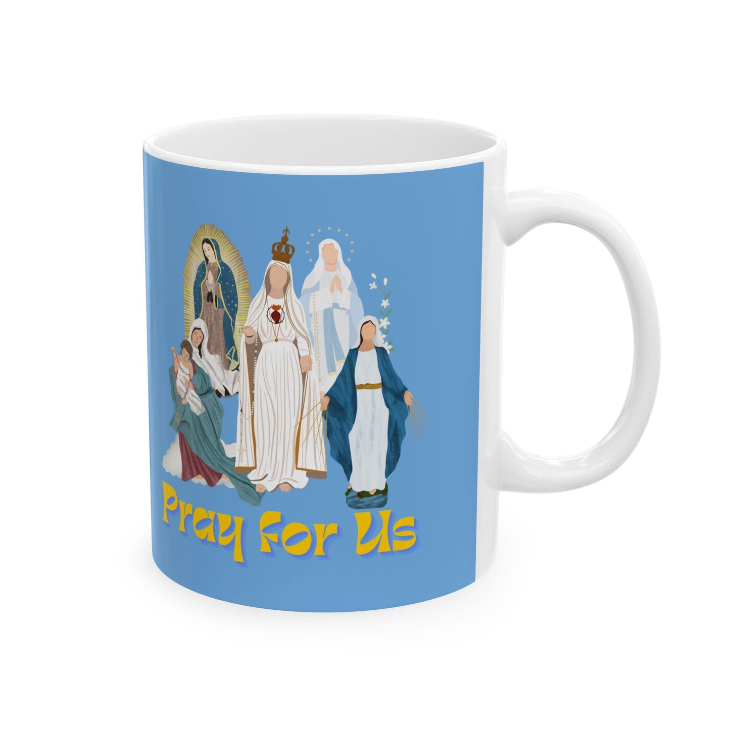Virgin Mary Catholic Mug, Marian Tea Cup, Catholic Miraculous Medal Drinkware, Saint Coffee Mug, Catholic Gift, Blessed Mother Religious Mug