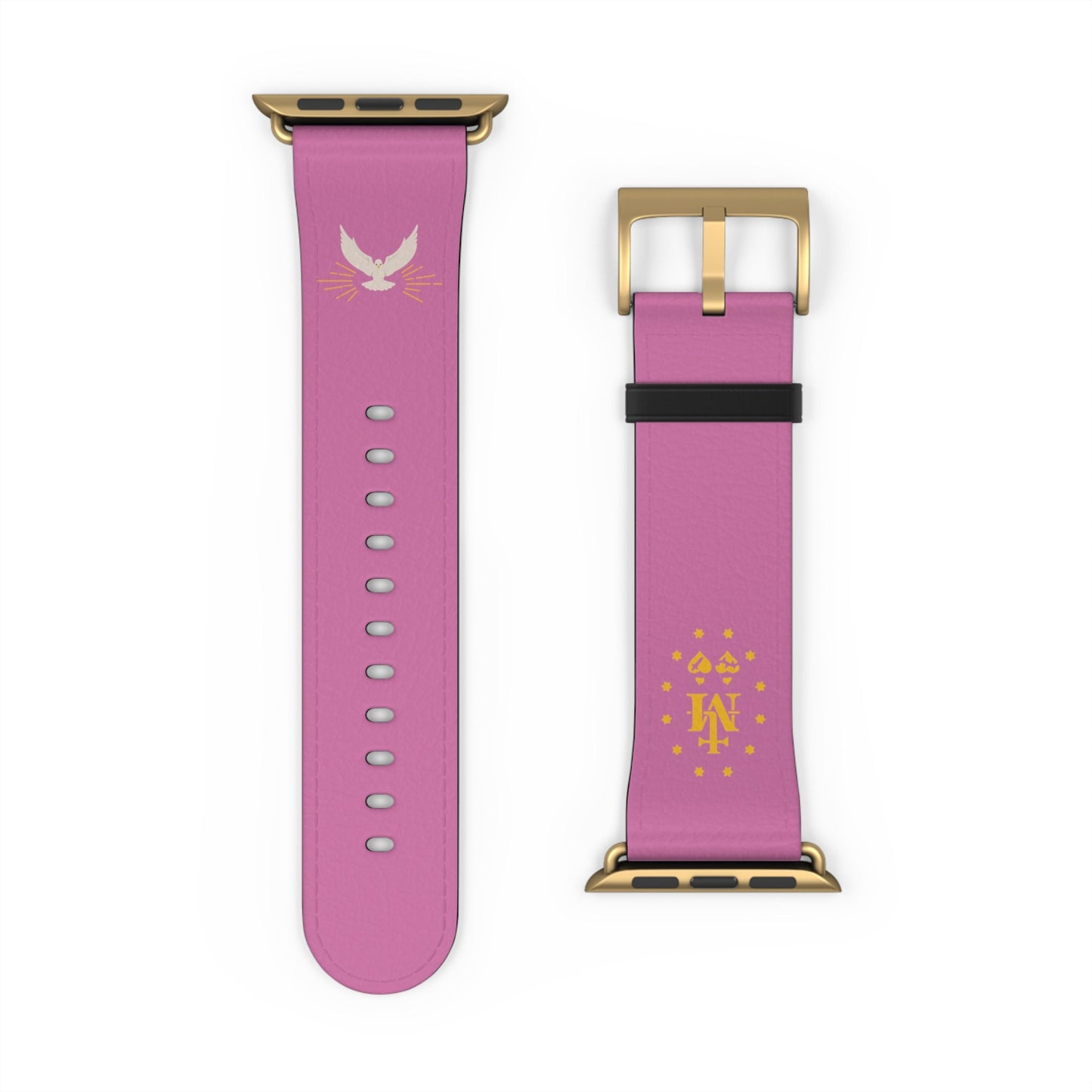 Pink Miraculous Medal AppleWatch Band Series 9/8/7/6/5/4/3/2/1/SE/Ultra, Apple WatchBand 38mm, Apple WatchBand 42mm, Catholic Gift