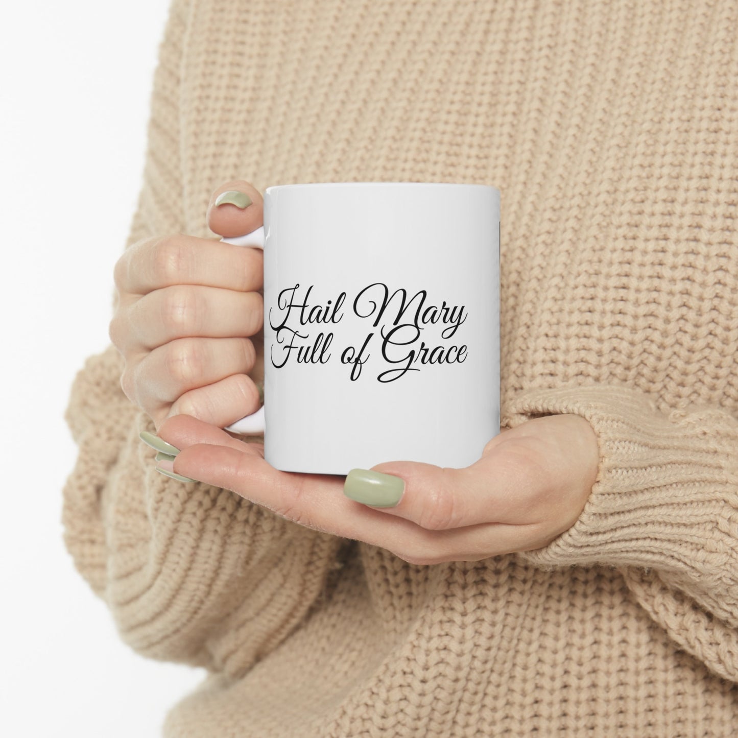 Hail Mary Coffee Mug, Virgin Mary Gift, Marian Catholic Women’s Gift, Catholic Mug, Mother’s Day Gift , Gift for Her