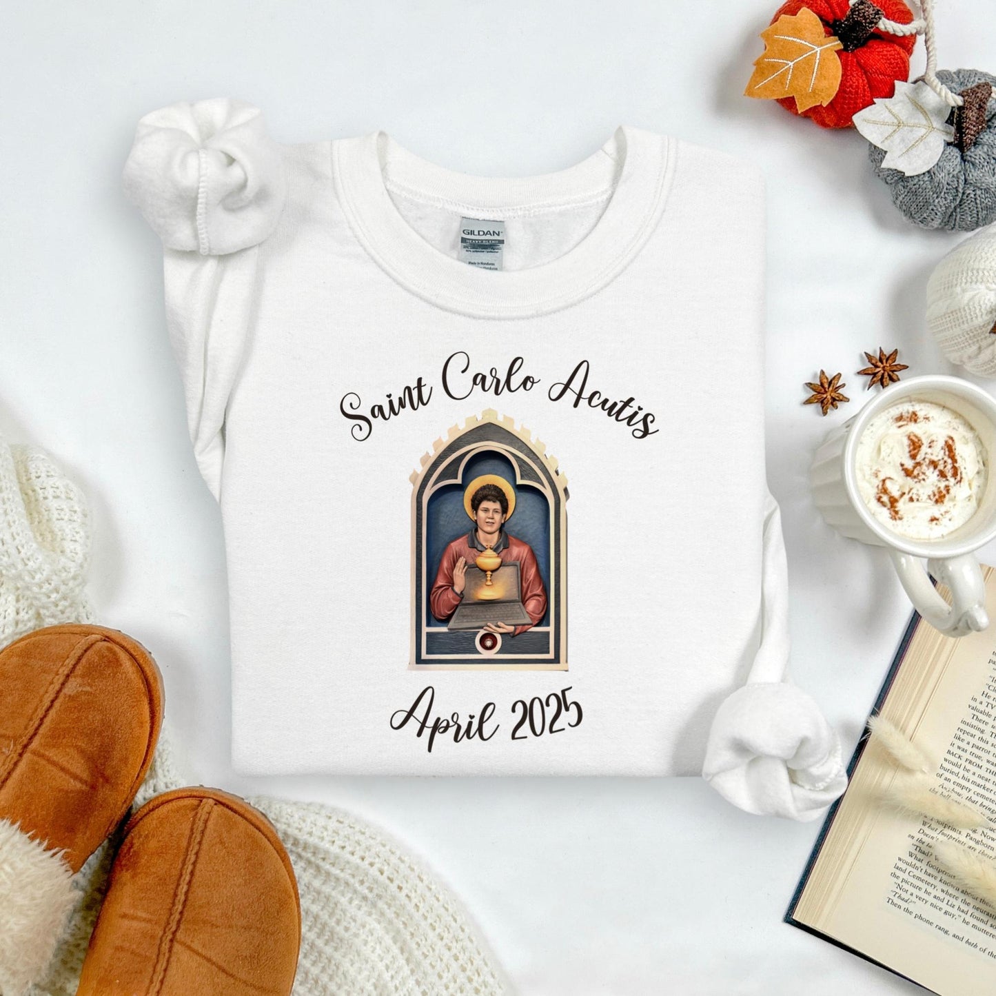 Saint Carlo Acutis Youth Crewneck Sweatshirt, Catholic Kids Gift, Catholic Jumper, Communion Present, Teen Apparel, Youth Ministry Clothing