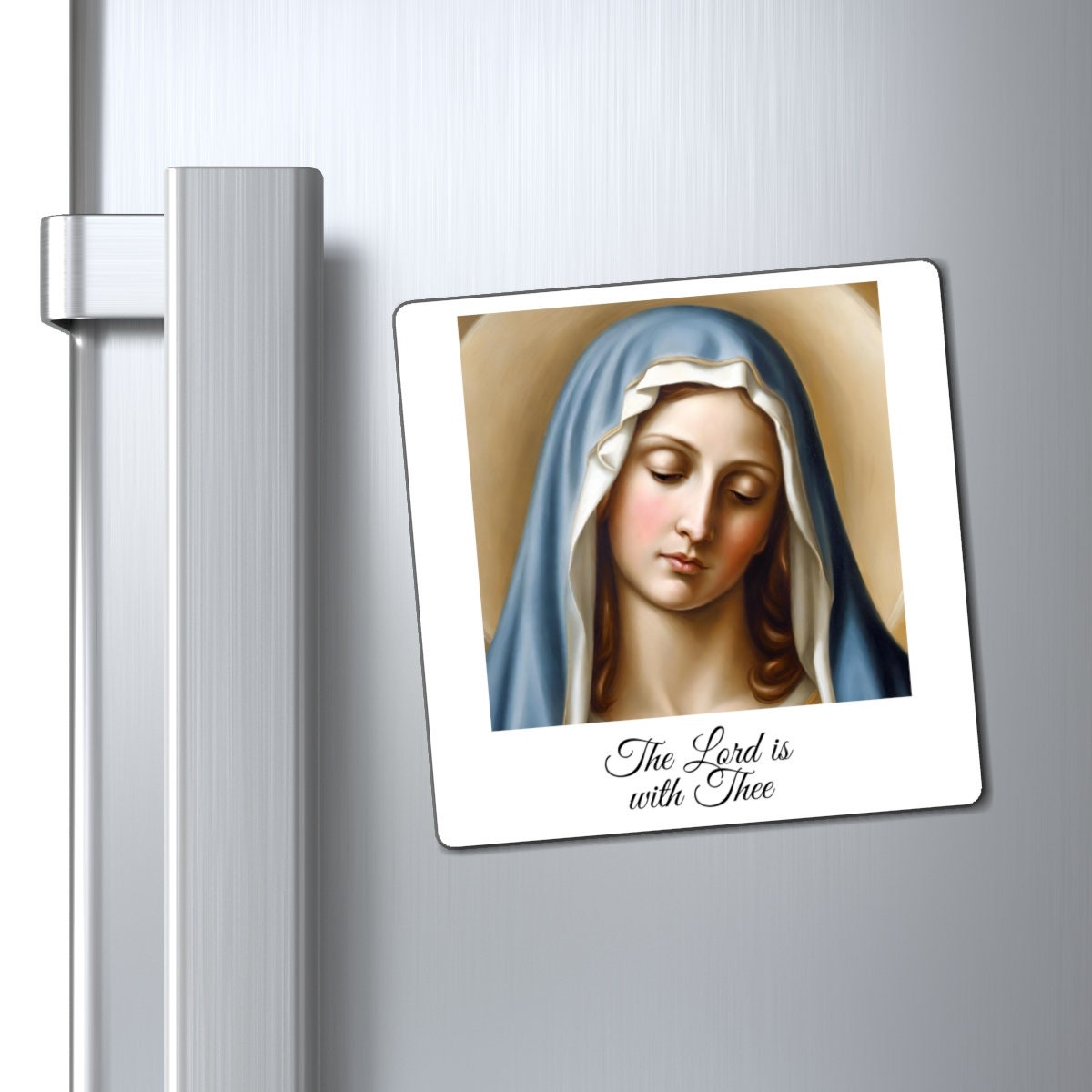 Virgin Mary Fridge Magnet, Catholic Home Decor, Marian Refridgerator Magnet, The Lord is With Thee