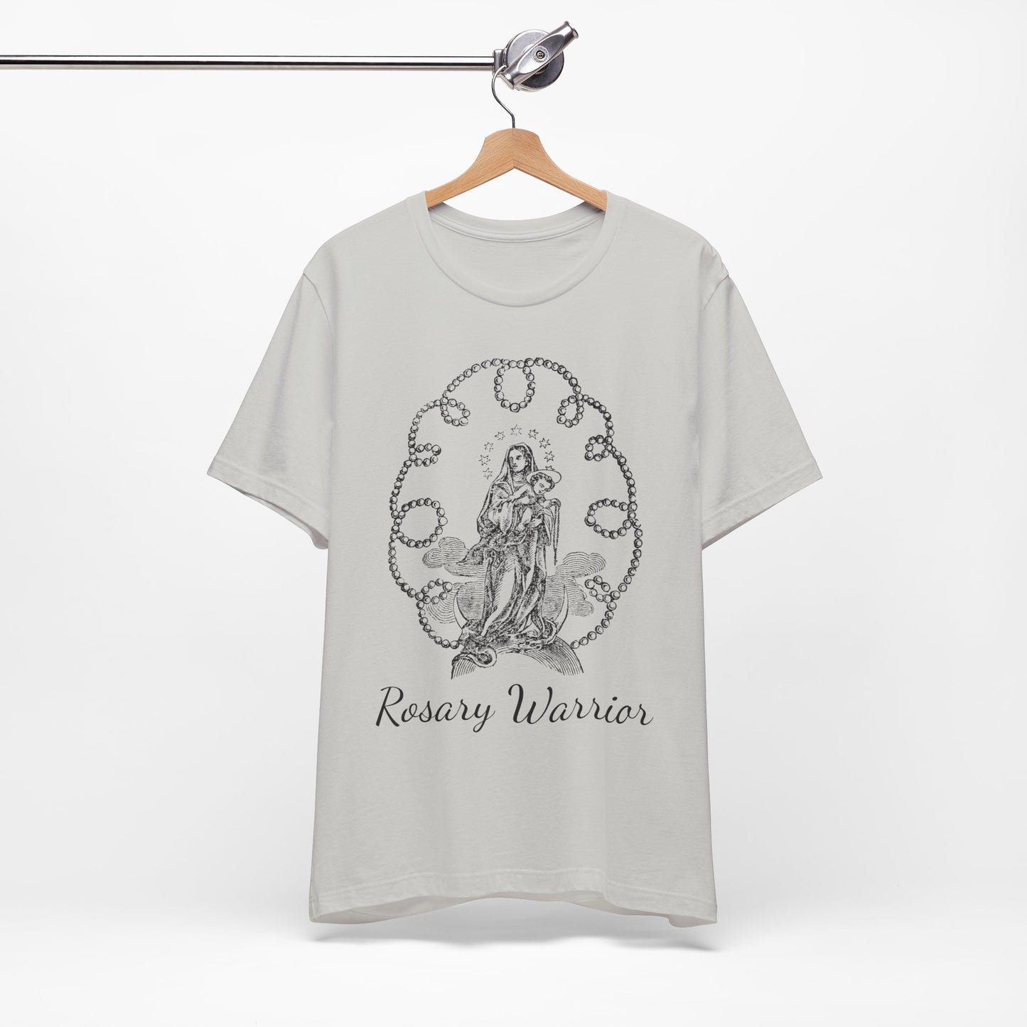 Rosary Warrior Tee, Our Lady of the Rosary T-Shirt, Holy Rosary Top, Comfy T Shirt, Catholic Gifts