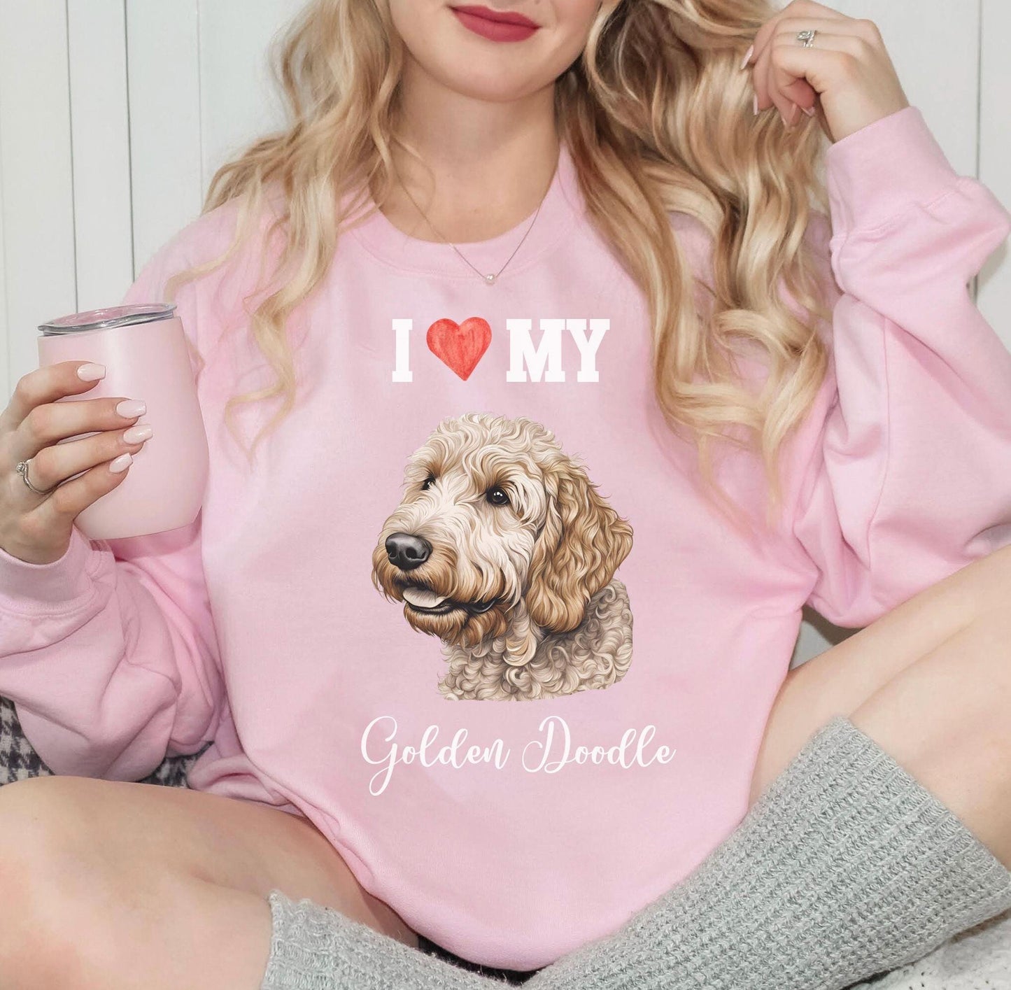 Golden Doodle Sweatshirt, I Love My Golden Doodle - Unisex Sweatshirt, Dog Lover Gift, Pet Owner Apparel, Cute Puppy Sweatshirt, Animal
