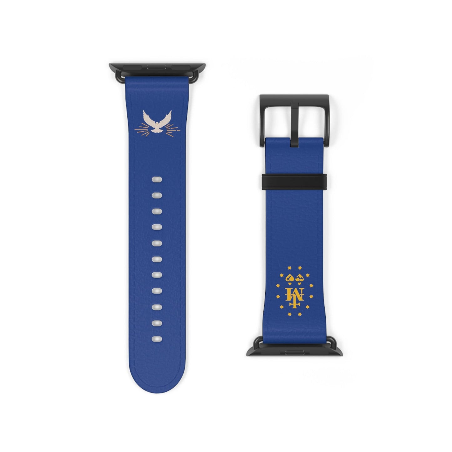 Blue Miraculous Medal AppleWatch Band Series 9/8/7/6/5/4/3/2/1/SE/Ultra, Apple WatchBand 38mm, Apple WatchBand 42mm, Catholic Gift