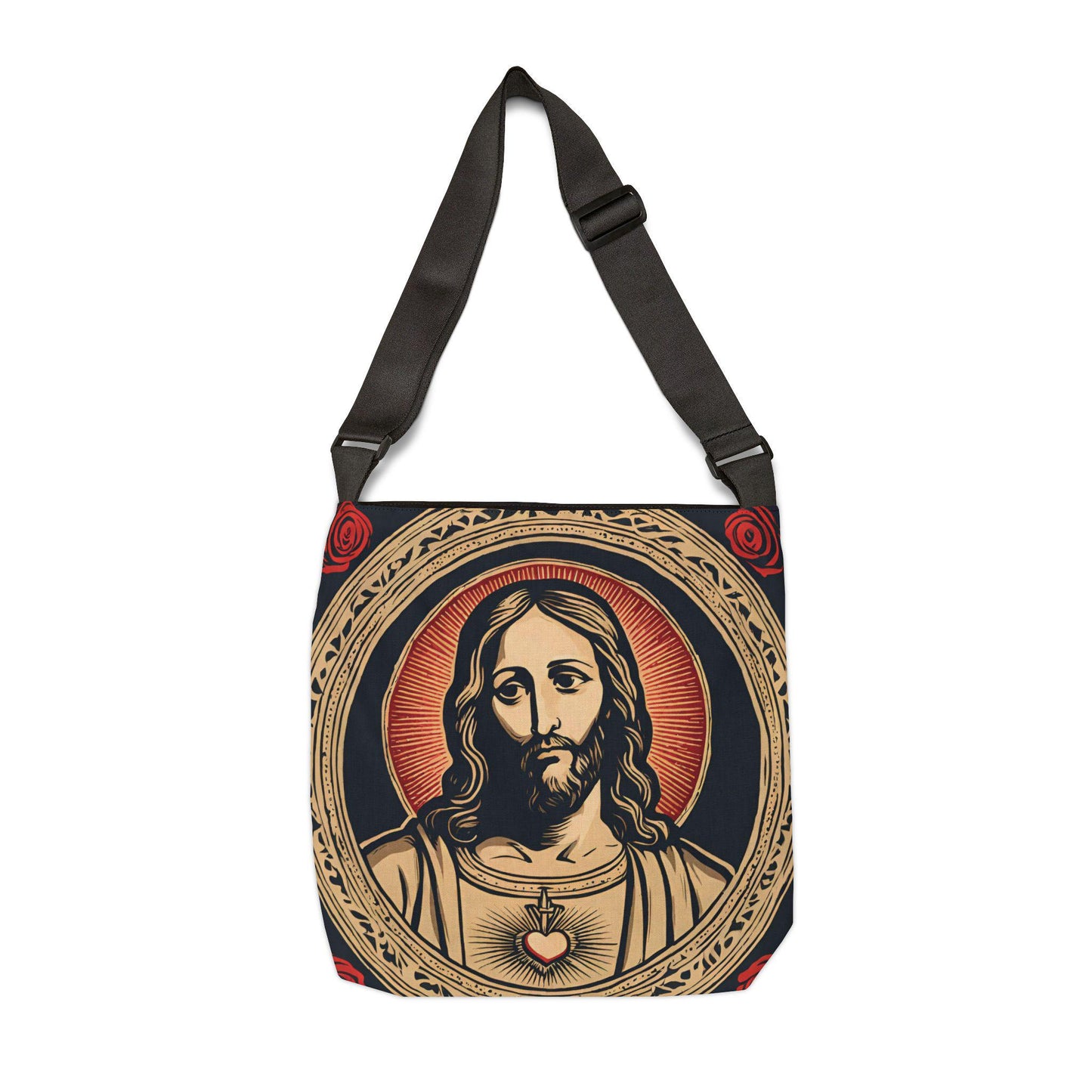 Catholic Tote Bag, Sacred Heart of Jesus Shoulder Bag, Traditional Catholic Market Bag, Jesus Beach Tote, Shopping Bag, Catholic School Kids