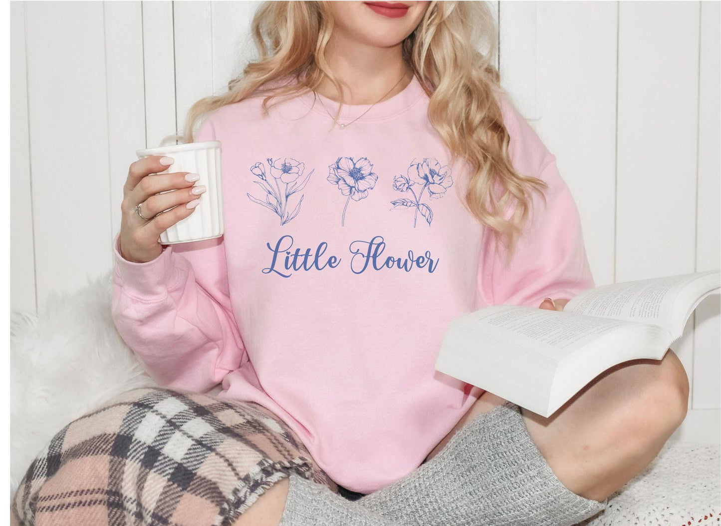 Saint Therese Little Flower Sweatshirt - Catholic Saint Unisex Crewneck Jumper, Catholic Gift for Women, Cute Apparel, Traditional Catholic