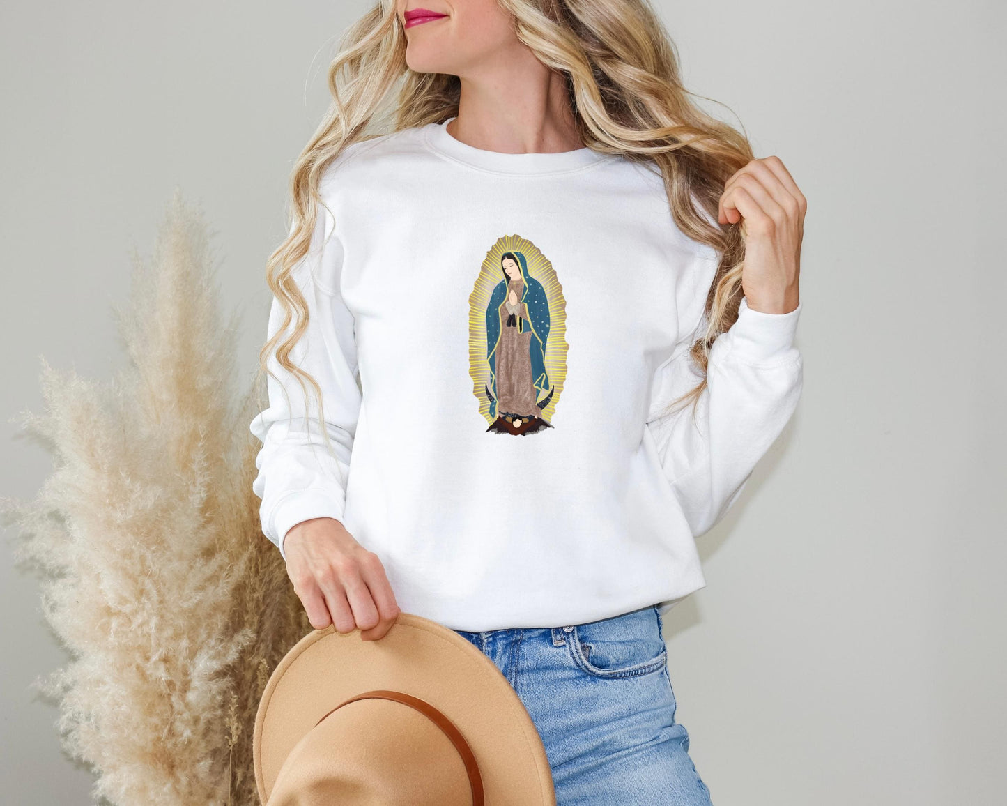 Our Lady of Guadalupe Sweatshirt - Religious Virgin Mary Christian Catholic Apparel, Blessed Mother Pullover, Catholic Jumper