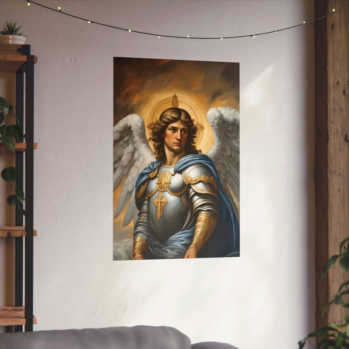 Saint Michael the Archangel Poster, St Michael the Archangel Art, Retro Catholic Art, Premium Wall Art, Vintage Catholic Gifts