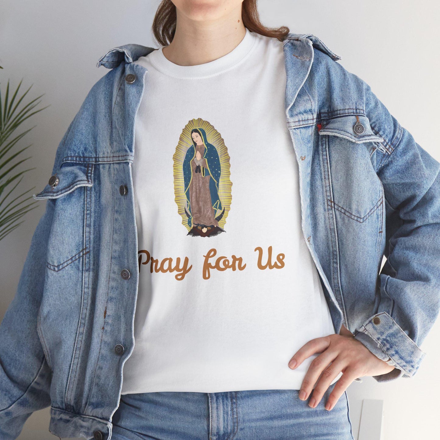 Our Lady of Guadalupe Unisex Tee, Religious Graphic T-Shirt, Virgin Mary Cotton Shirt, Catholic Gift, Mexican Religious Art Top