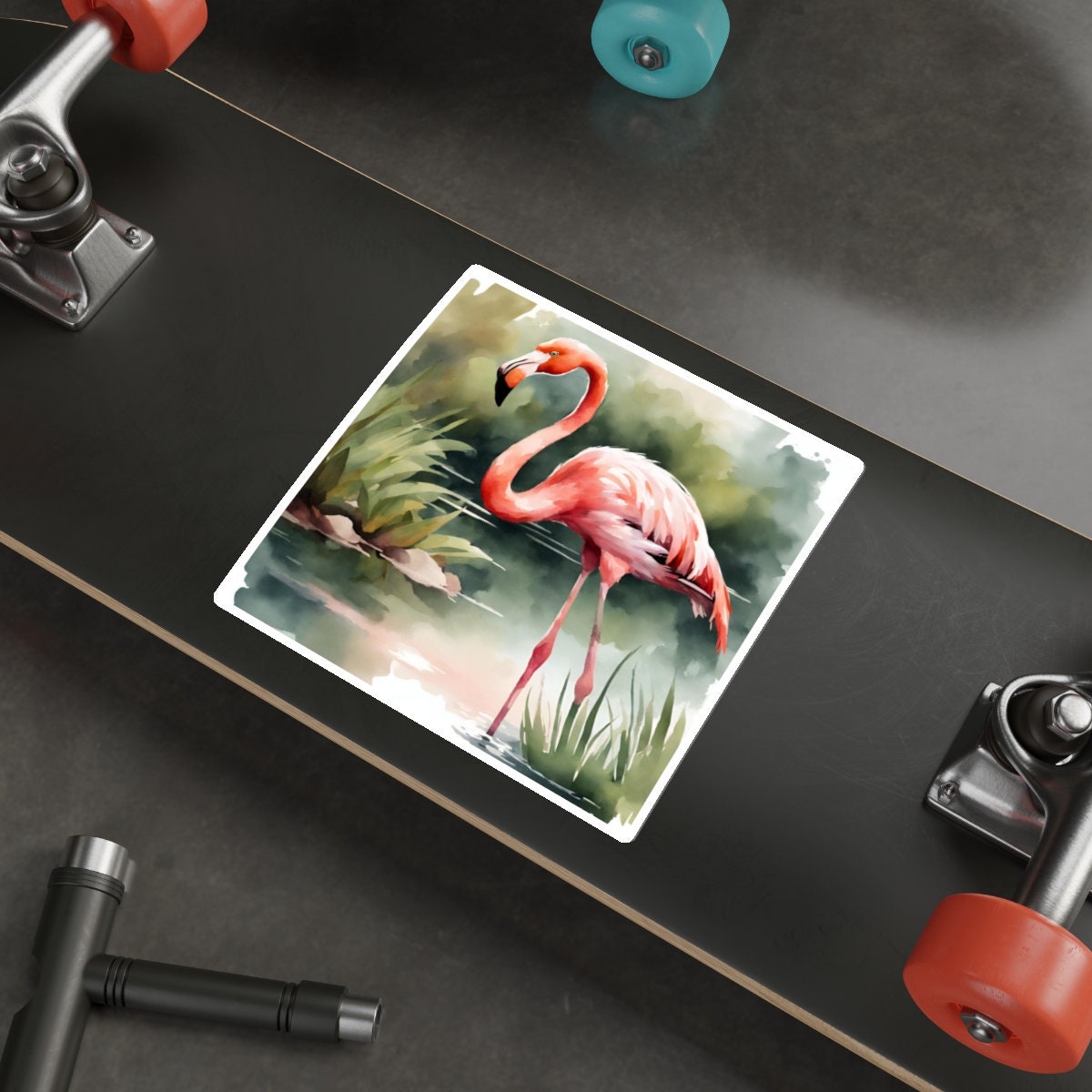 Flamingo Water Resistant Sticker, Vinyl Sticker, Animal Stickers, Cute Stickers, Matte Finish, Bird Stickers, Feathery Friends