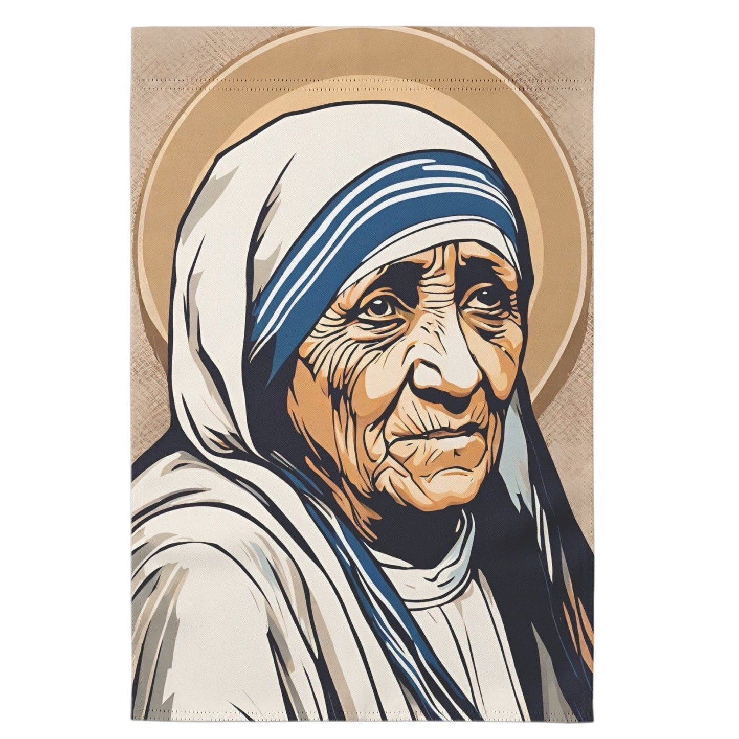 Saint Teresa of Calcutta Yard Flag, Mother Teresa of Kolkata, Catholic Art, Saints Prints, Home Decor, Outdoor Decoration, Garden Flag