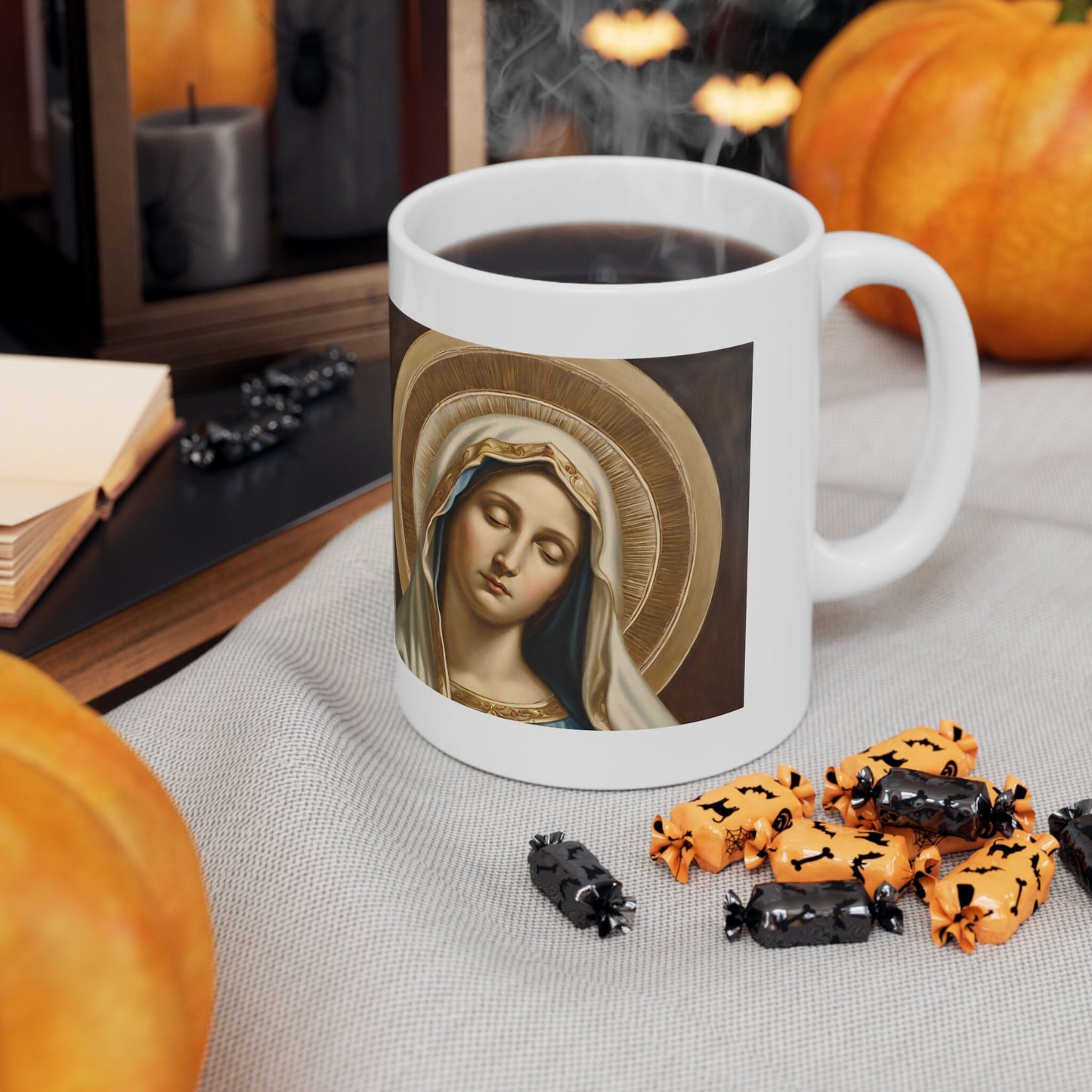 Coffee Mug Blessed Virgin Mary, Christmas Gift for Her, Marian Mug, Catholic Gifts