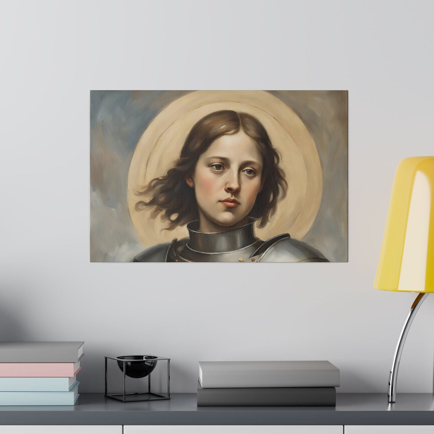 Saint Joan of Arc Matte Canvas, Modern Wall Canvas for the Living Room, Cotton and Polyester Canvas, Minimalist Wall Canvas, Home Decor