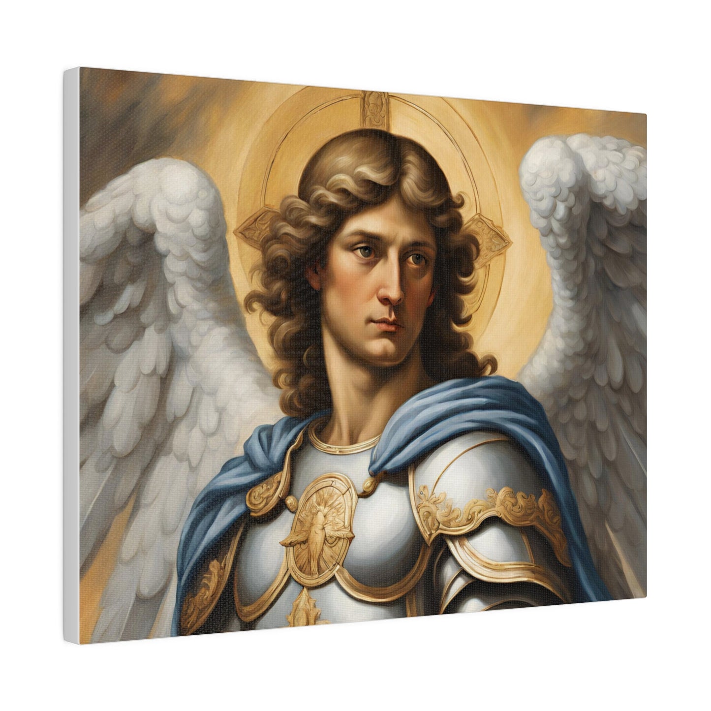Saint Michael the Archangel Matte Canvas, Modern Wall Canvas for the Living Room, Minimalist Wall Canvas, Gallery Wrapped Canvas, Home Decor