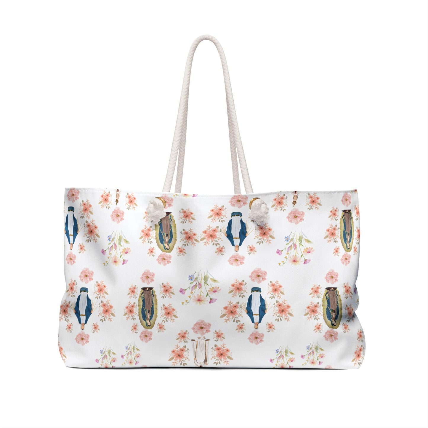Marian Weekender Bag, Blessed Virgin Mary Travel Tote, Catholic Overnight Bag, Blessed Mother Duffle Bag, Catholic Weekend Bag