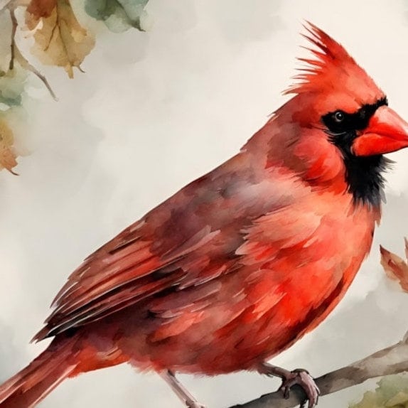 Cardinal Water Resistant Sticker, Durable and Weatherproof Sticker, Handmade Bird Sticker, Best Matte Finish Sticker, Bird Stickers