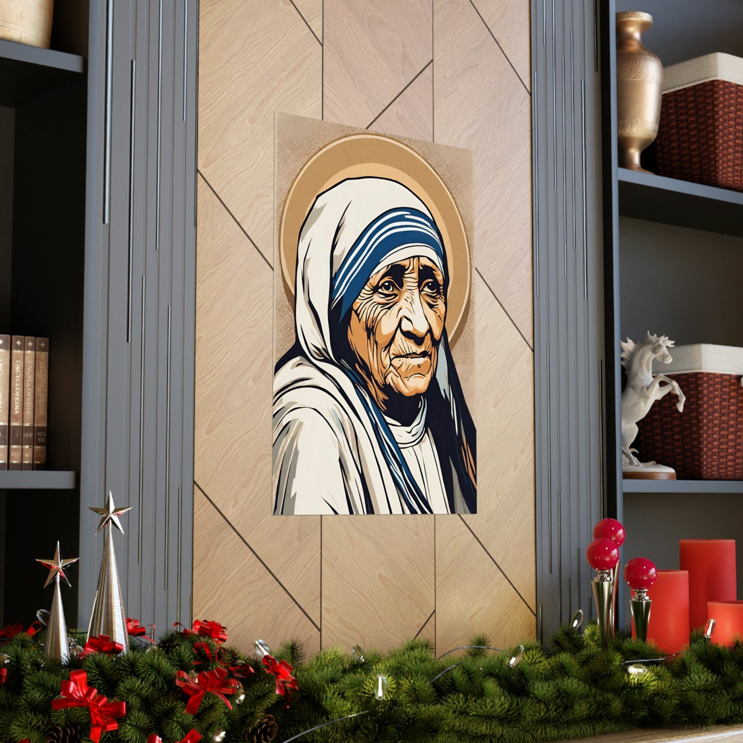 Vintage Saint Mother Teresa Poster, St Teresa of Calcutta Art, Retro Catholic Art, Premium Wall Art, Vintage Catholic Gifts