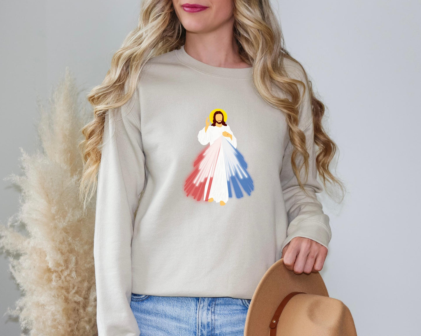 Catholic Divine Mercy Sweatshirt, Jesus I Trust in You Jumper, Catholic Crewneck, Unisex Christian Pullover, Catholic Gifts