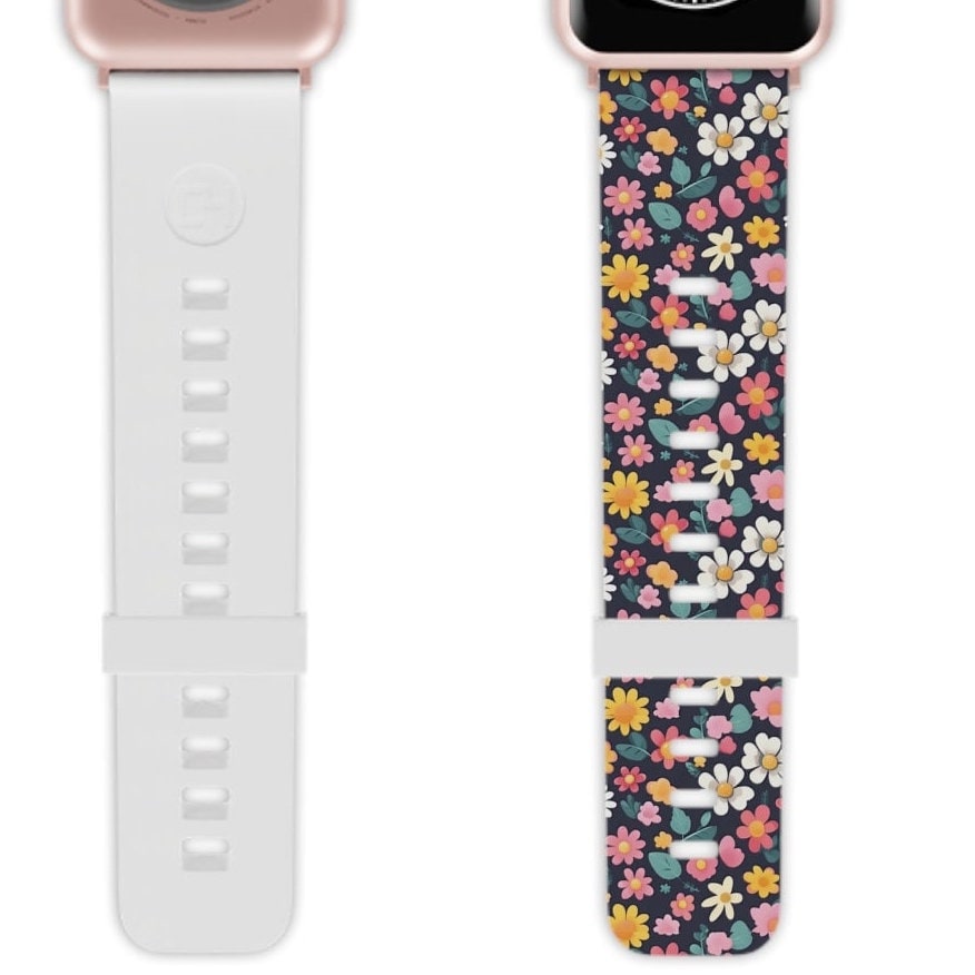 Floral Apple Watch Band Series 9/8/7/6/5/4/3/2/1/SE/Ultra, Applewatch Band 38 40mm, Apple WatchBand 42 44mm, Elastomer Watch Strap