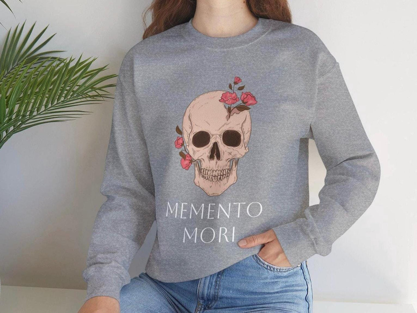Memento Mori Catholic Sweatshirt, Unisex Sweatshirt, Heavy Blend Crewneck, Catholic Gift, Religious Apparel, Reminder of Death, Christian