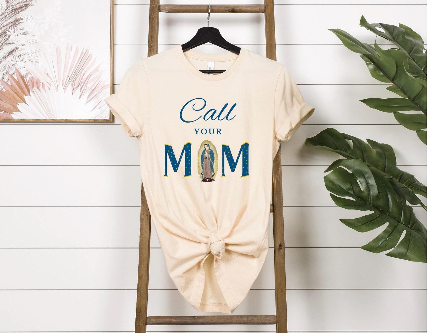 Blessed Virgin Mary Call Your Mother Tee, Unisex Catholic Shirt, Our Lady of Guadalupe Top, Religious Gift, Catholic Apparel, Short Sleeve