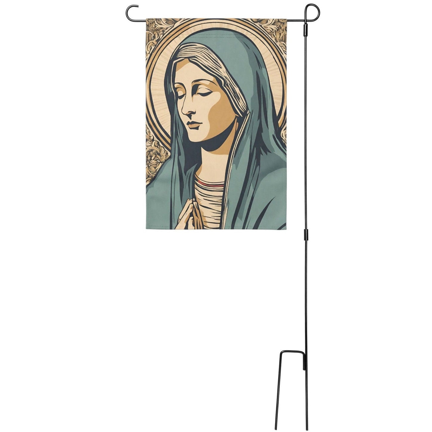 Virgin Mary Garden Flag, Blessed Mother Yard Decor, Mother of God Art, Catholic Prints, Marian Artwork, Home Decor, Catholic Outdoor Decor