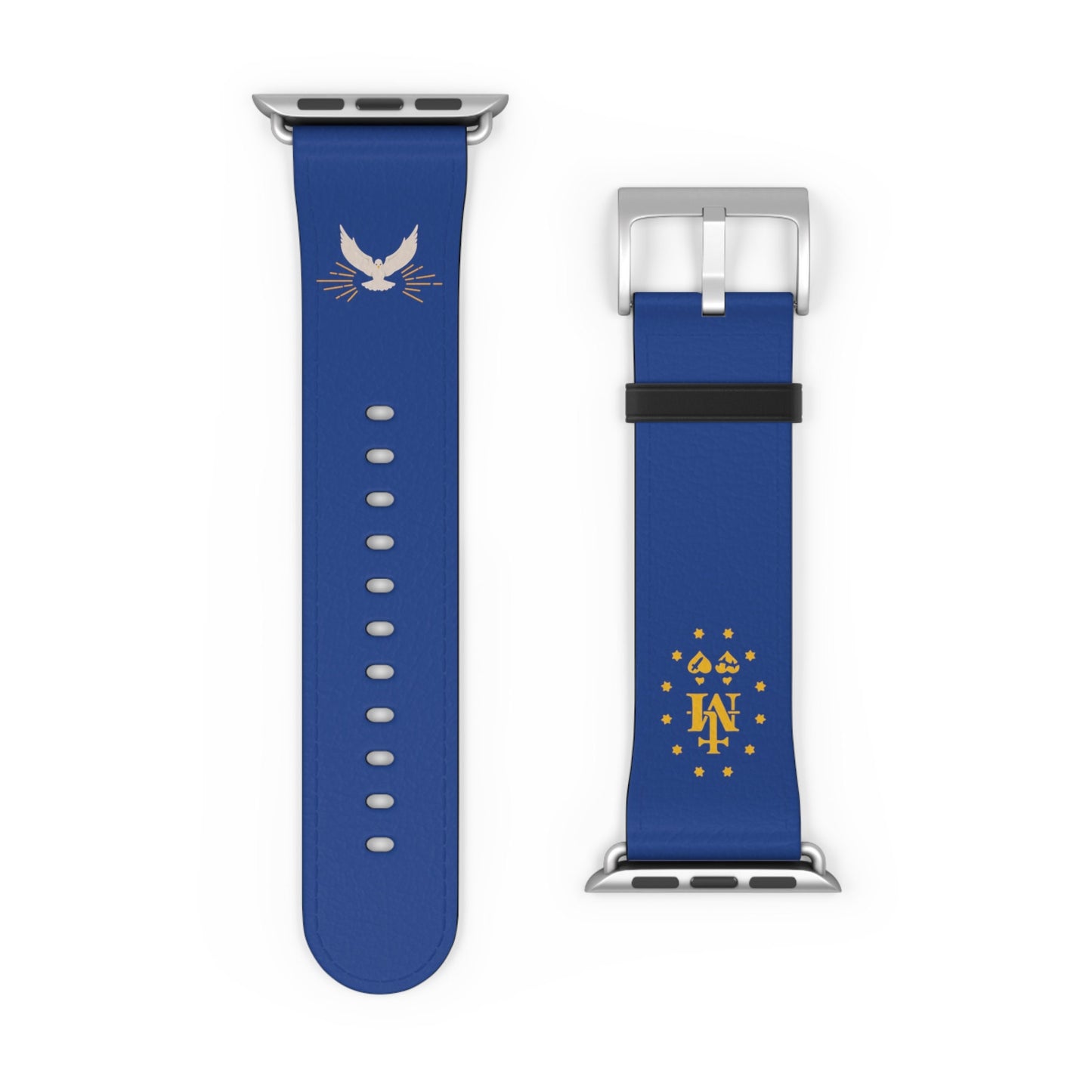 Blue Miraculous Medal AppleWatch Band Series 9/8/7/6/5/4/3/2/1/SE/Ultra, Apple WatchBand 38mm, Apple WatchBand 42mm, Catholic Gift