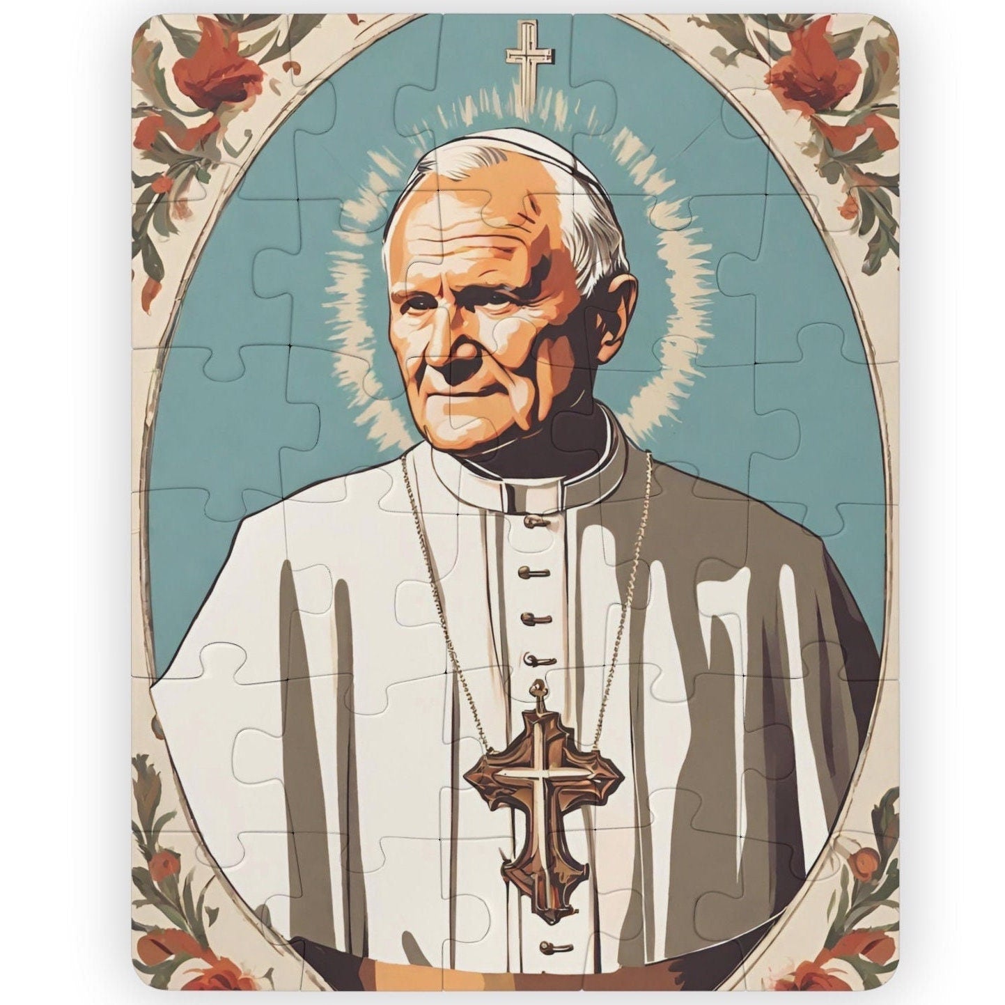 Saint John Paul II Kids Puzzle, 30-Piece Children Jigsaw Puzzle, Catholic Gifts for Toddlers