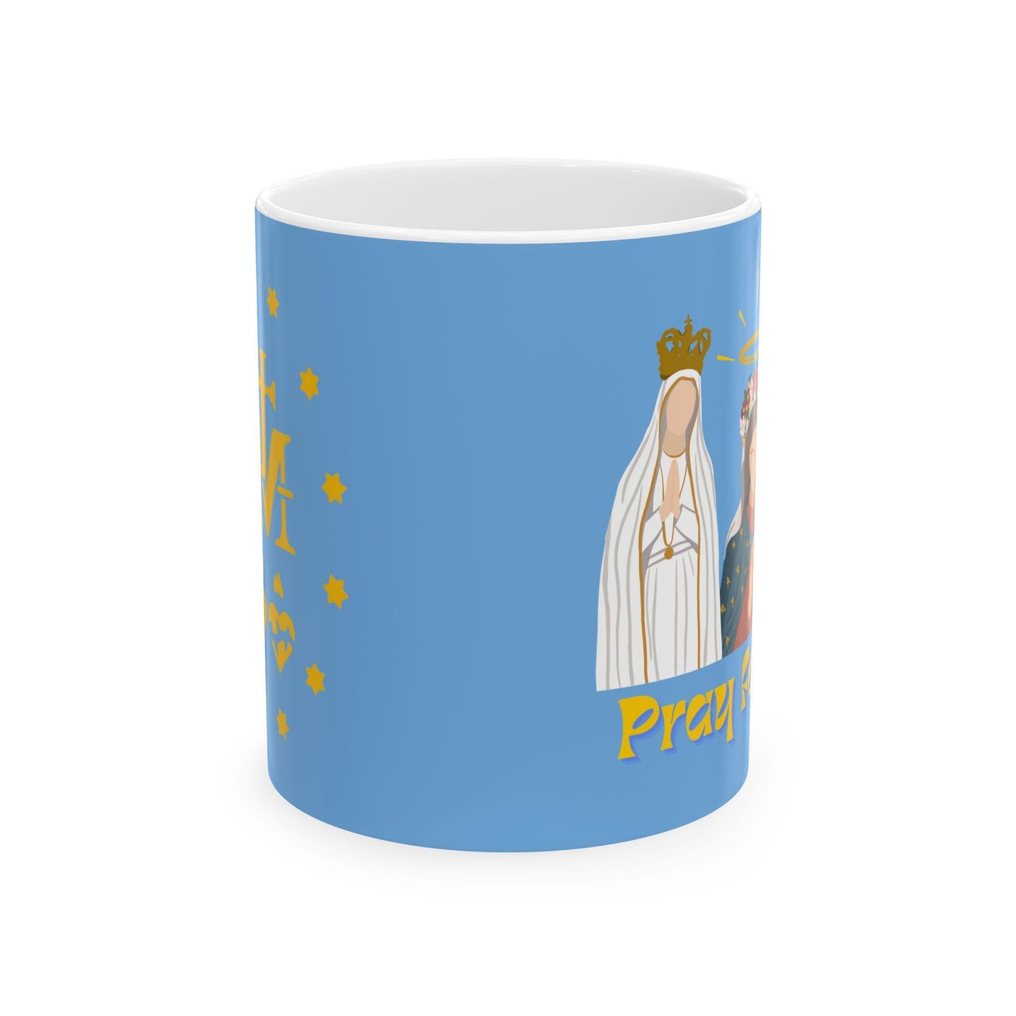 Virgin Mary Catholic Mug, Marian Tea Cup, Catholic Miraculous Medal Drinkware, Saint Coffee Mug, Catholic Gift, Blessed Mother Religious Mug