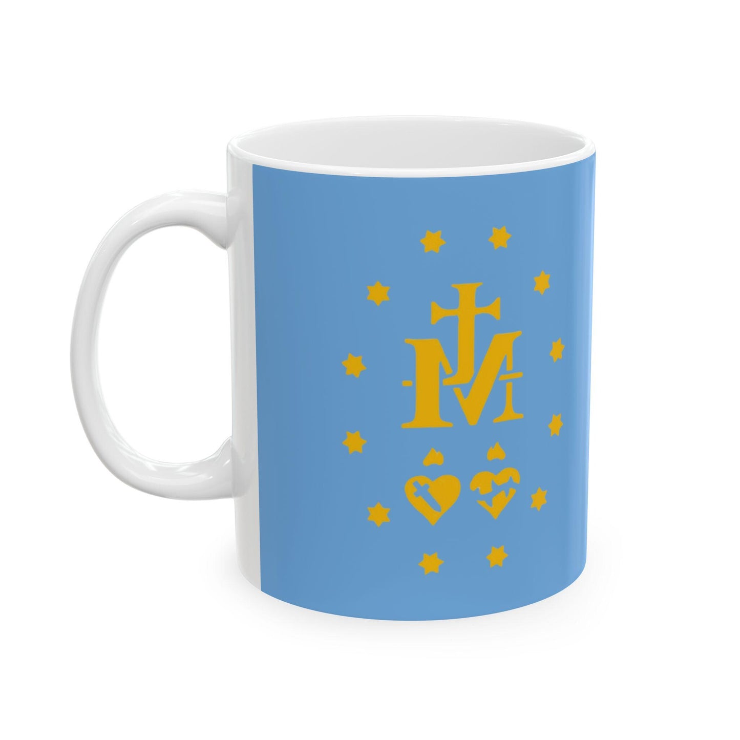 Virgin Mary Catholic Mug, Marian Tea Cup, Catholic Miraculous Medal Drinkware, Saint Coffee Mug, Catholic Gift, Blessed Mother Religious Mug