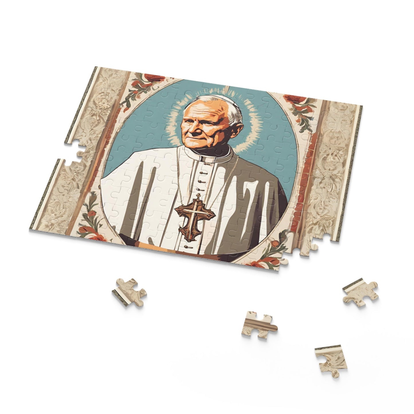 Pope Saint John Paul II Puzzle, Catholic Family Games, Catholic Gifts for Kids, 120 or 252 Piece Jigsaw Puzzle