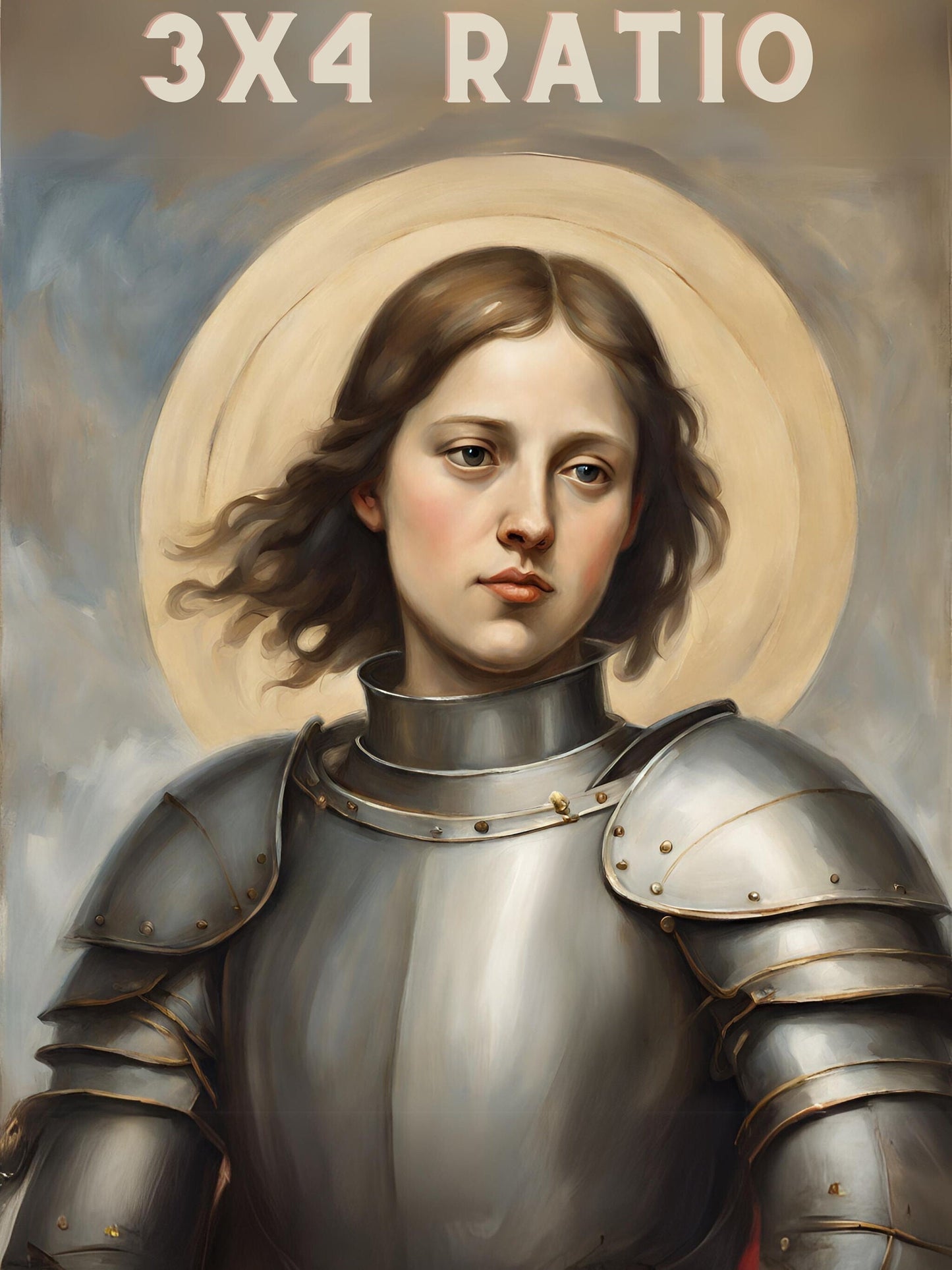 Saint Joan of Arc Exquisite Portrait, Digital Download, Oil Painting-Style, Instant Download, Printable Catholic Art, St Joan of Arc Art