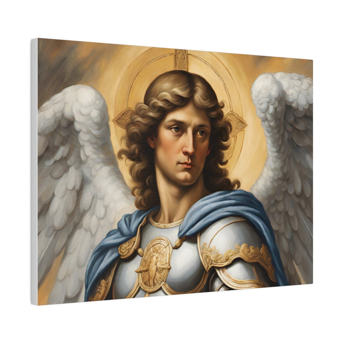 Saint Michael the Archangel Matte Canvas, Modern Wall Canvas for the Living Room, Minimalist Wall Canvas, Gallery Wrapped Canvas, Home Decor