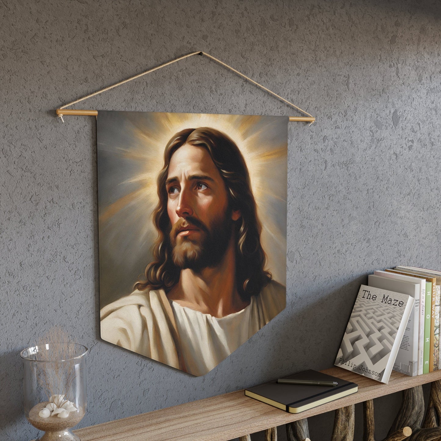 Blessed Savior Pennant, Wall Pennant for Living Room, Handcrafted Wall Banner, Kids Room Wall Decor, Wall Hanging, Housewarming Gift