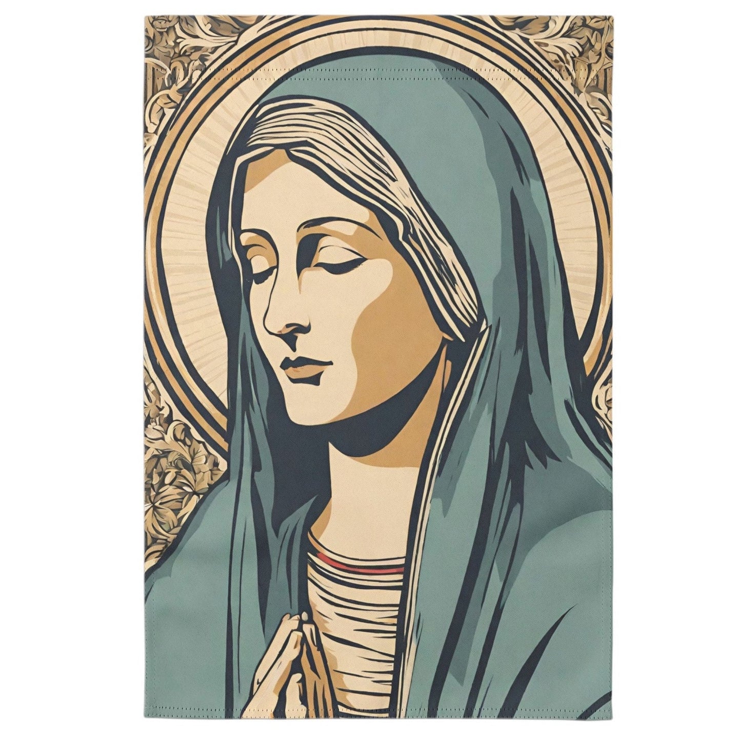 Virgin Mary Garden Flag, Blessed Mother Yard Decor, Mother of God Art, Catholic Prints, Marian Artwork, Home Decor, Catholic Outdoor Decor