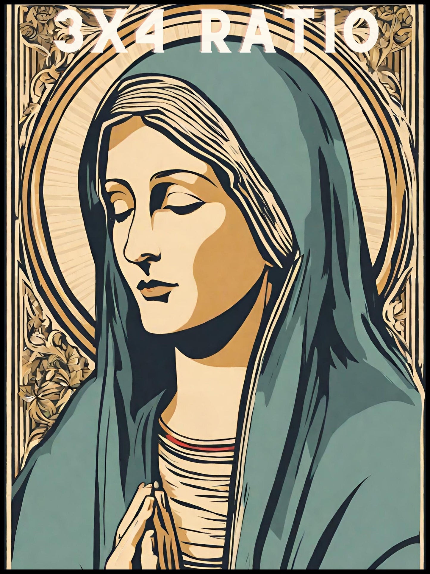 Holy Mary Retro Catholic Printable Instant Download | Vintage Style Blessed Virgin Mary Wall Art Digital Files