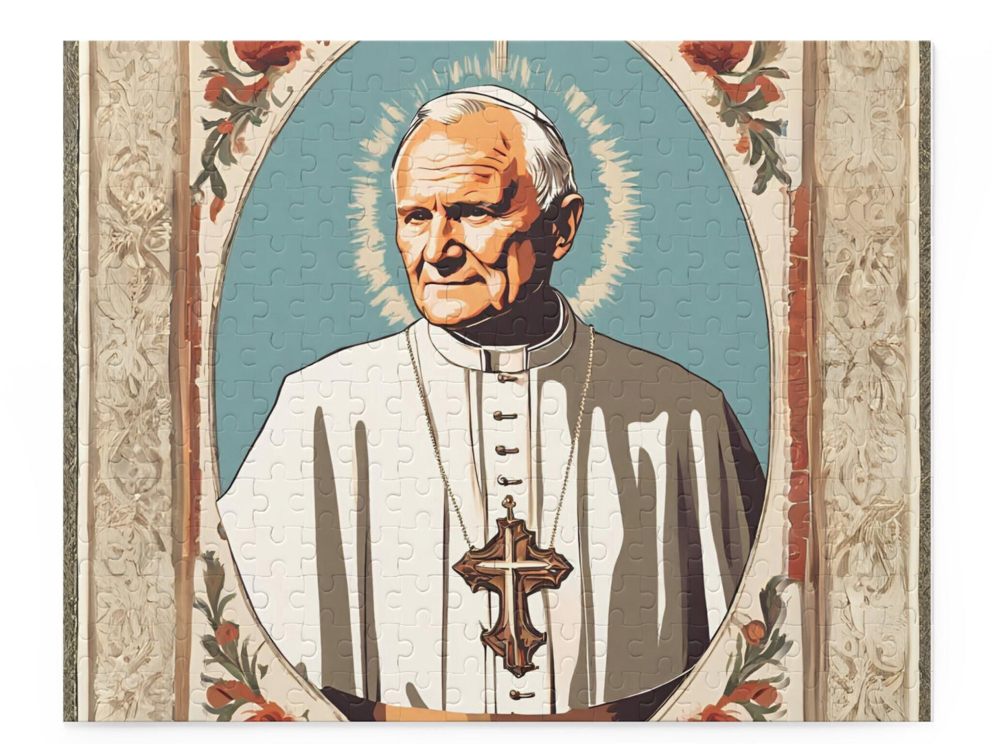 Pope Saint John Paul II Puzzle, Catholic Family Games, Catholic Gifts for Kids, 120 or 252 Piece Jigsaw Puzzle