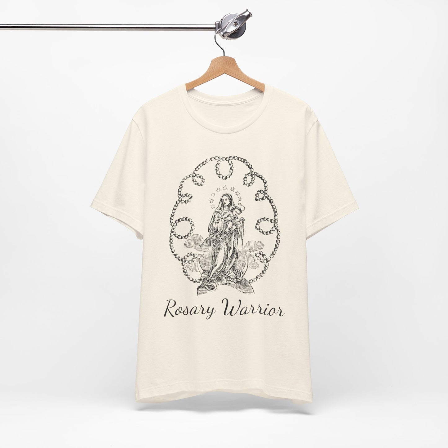 Rosary Warrior Tee, Our Lady of the Rosary T-Shirt, Holy Rosary Top, Comfy T Shirt, Catholic Gifts