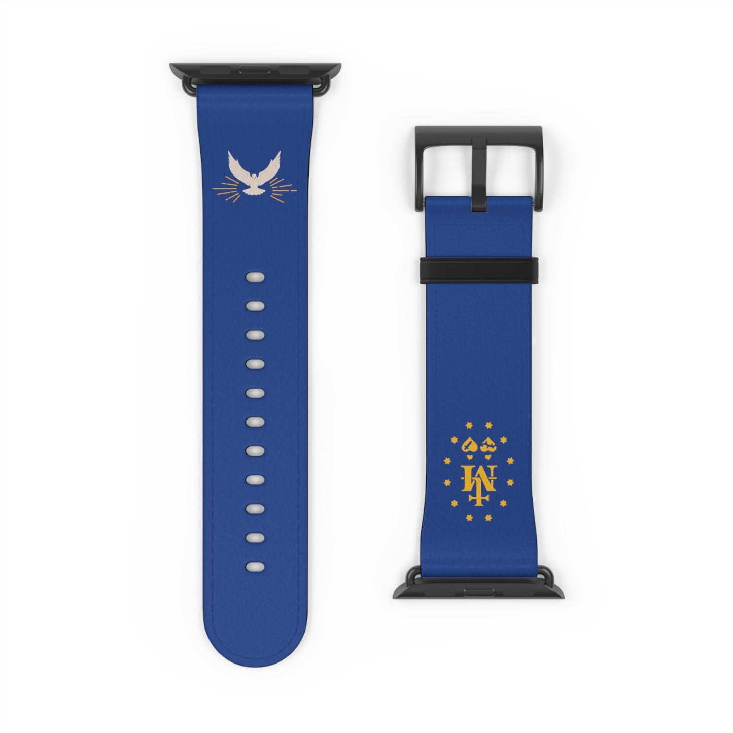 Blue Miraculous Medal AppleWatch Band Series 9/8/7/6/5/4/3/2/1/SE/Ultra, Apple WatchBand 38mm, Apple WatchBand 42mm, Catholic Gift