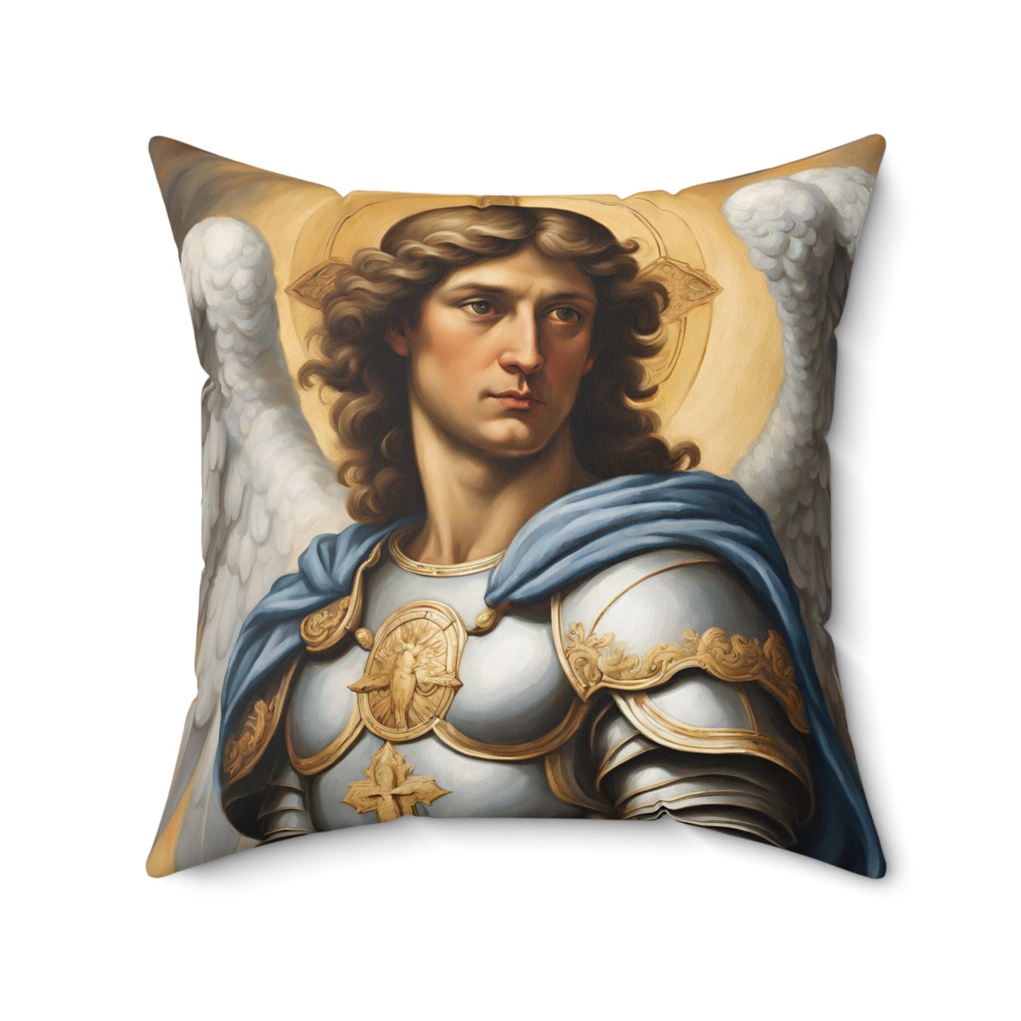 Indoor Square Throw Pillows, Saint Michael the Archangel-Themed Pillow, Decorative Accent Pillow, Modern Decorative Pillows