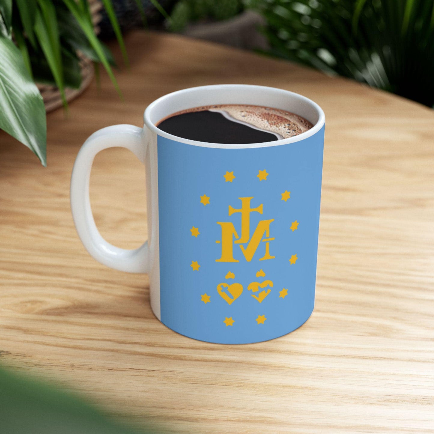 Virgin Mary Catholic Mug, Marian Tea Cup, Catholic Miraculous Medal Drinkware, Saint Coffee Mug, Catholic Gift, Blessed Mother Religious Mug
