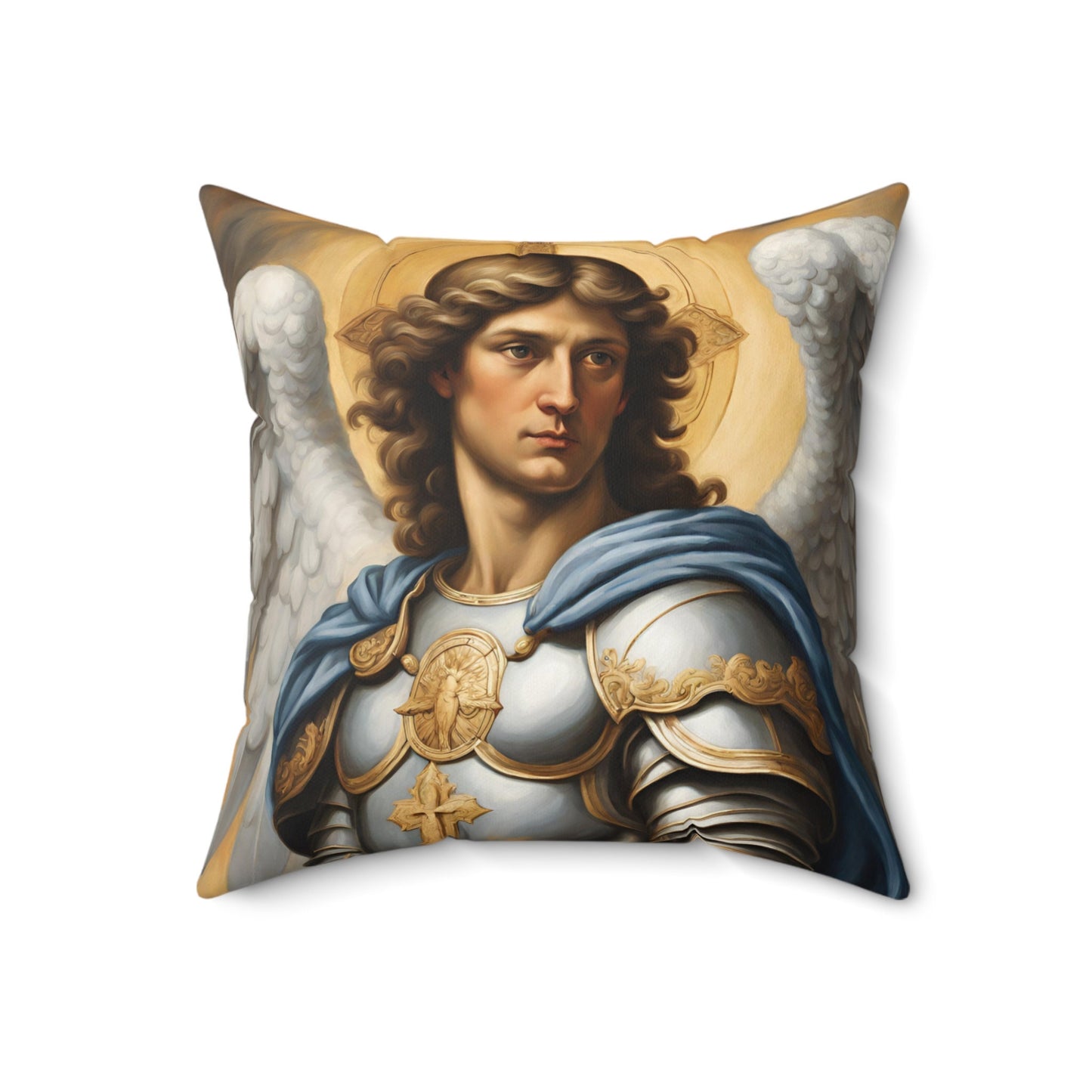 Indoor Square Throw Pillows, Saint Michael the Archangel-Themed Pillow, Decorative Accent Pillow, Modern Decorative Pillows