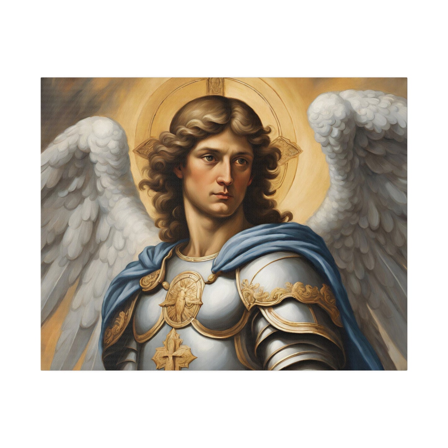Saint Michael the Archangel Matte Canvas, Modern Wall Canvas for the Living Room, Minimalist Wall Canvas, Gallery Wrapped Canvas, Home Decor
