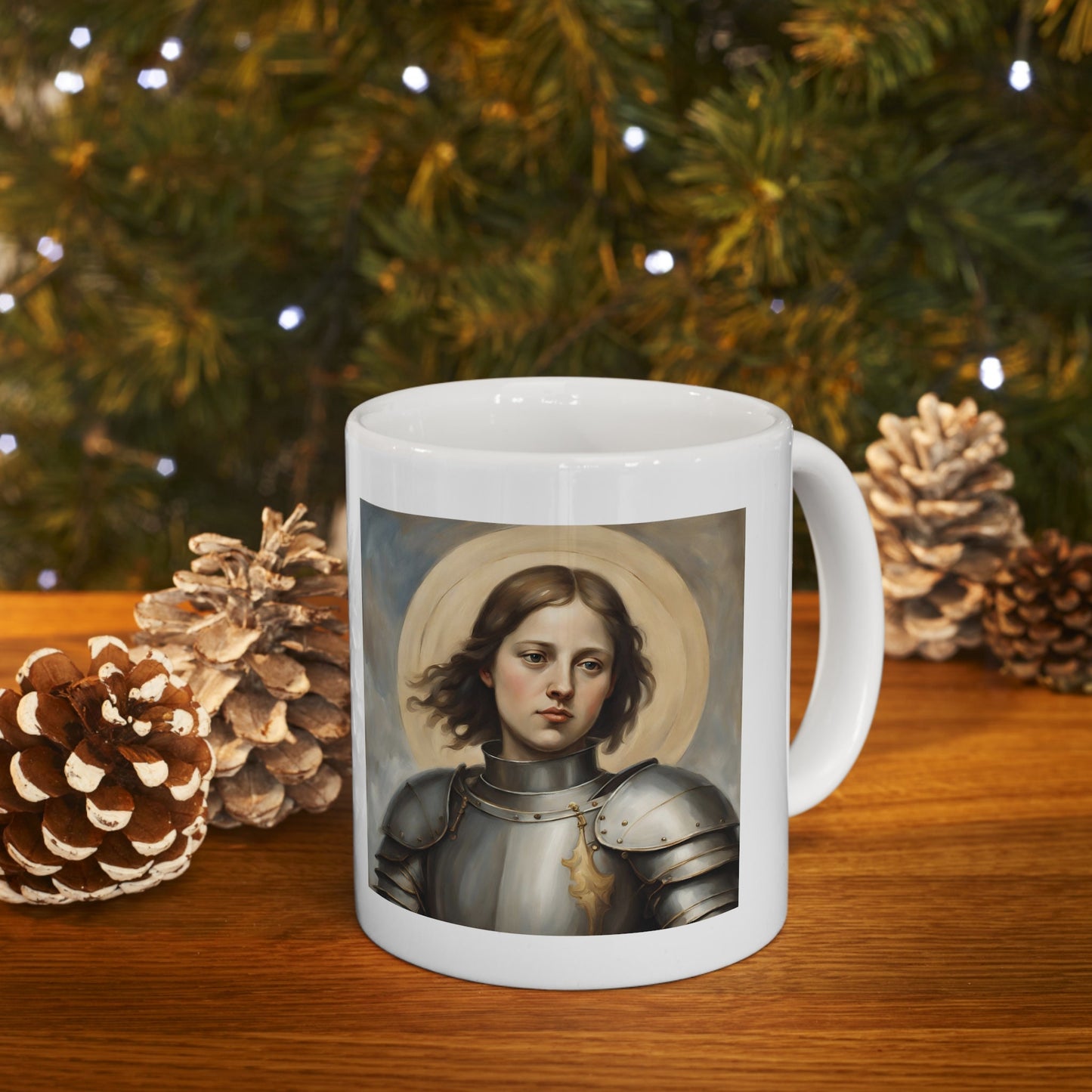 Saint Joan of Arc Coffee Mug, Premium Quality 11oz Coffee Cup, Unique Ceramic Coffee Cup, White Glossy Coffee Mug, Favorite Coffee Mug