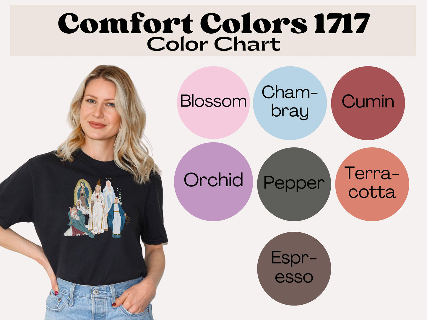 Queen of Heaven Catholic Shirt, Comfort Colors Tee, Catholic Women Gifts, Marian Catholic T-Shirt, Blessed Mother Top, Our Lady of Guadalupe