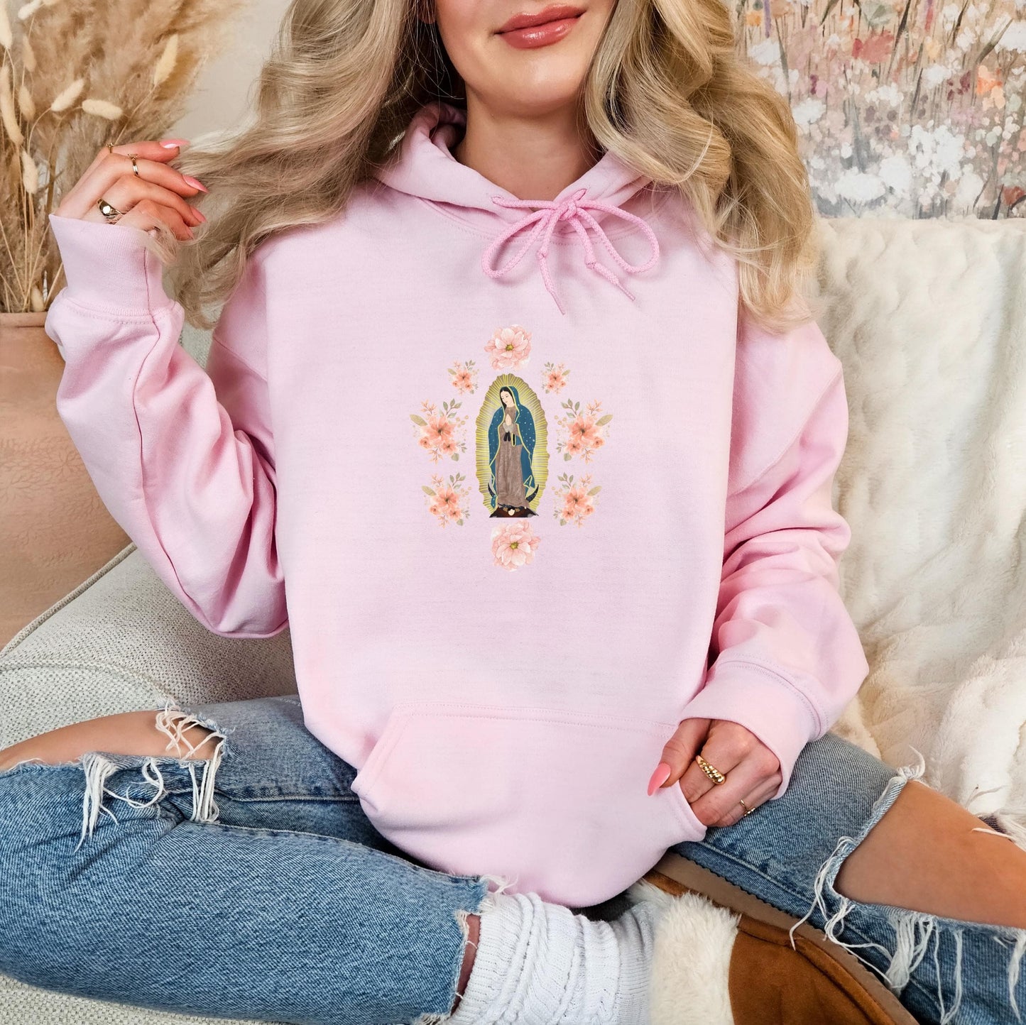 Our Lady of Guadalupe Hoodie, Virgin de Guadalupe Sweatshirt, Religious Catholic Gift, Religious Apparel, Christian Clothing, Blessed Virgin