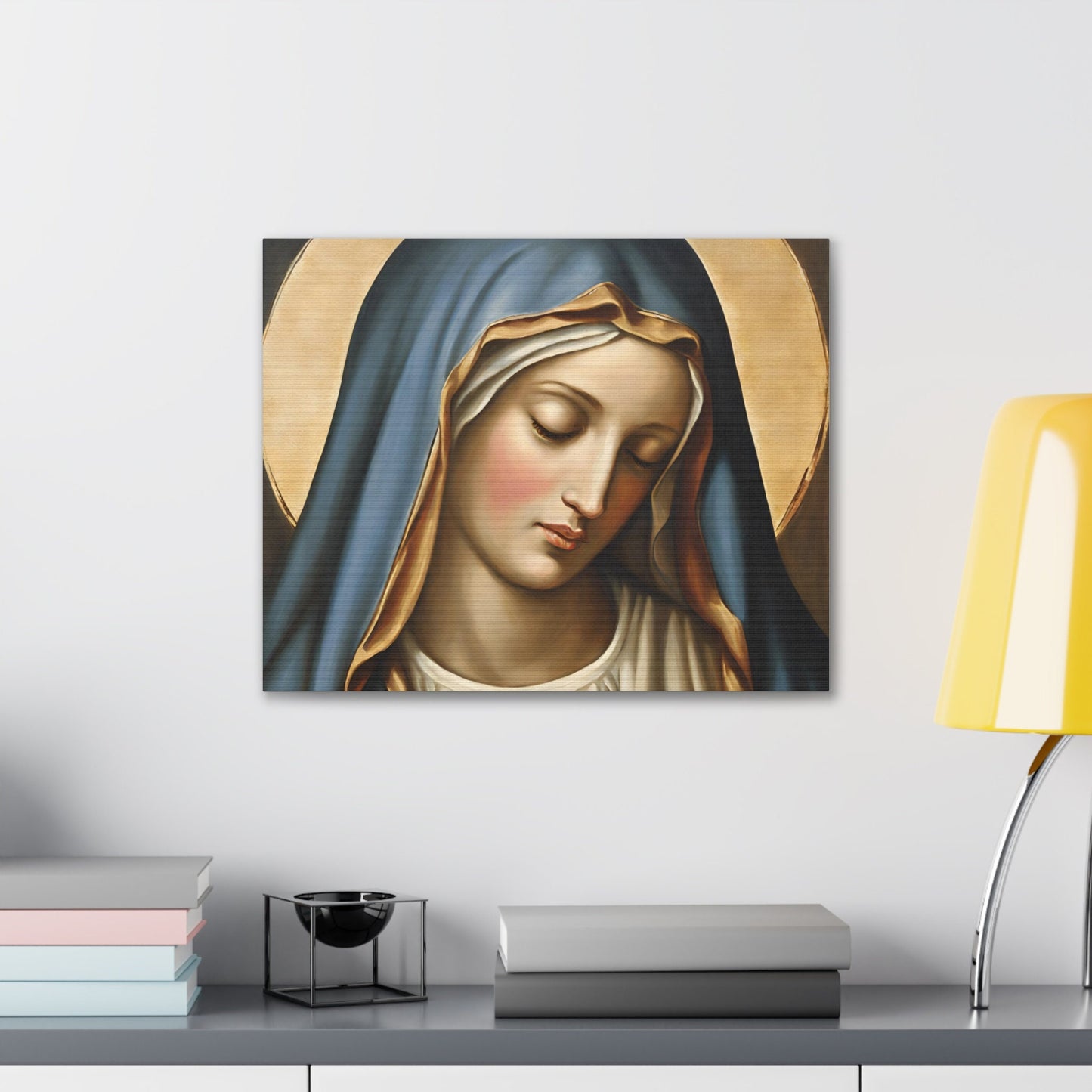Virgin Mary Gallery Wrap Canvas, Modern Wall Canvas for the Living Room, Cotton Canvas Fabric, Minimalist Wall Canvas, Housewarming Gift