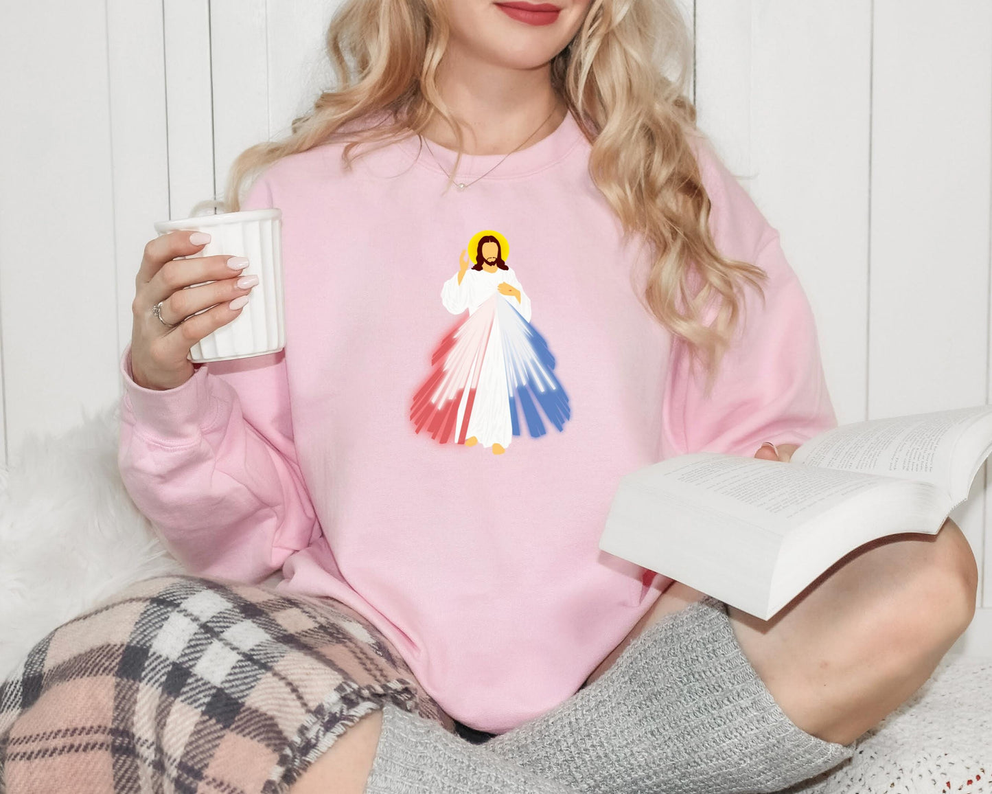 Catholic Divine Mercy Sweatshirt, Jesus I Trust in You Jumper, Catholic Crewneck, Unisex Christian Pullover, Catholic Gifts