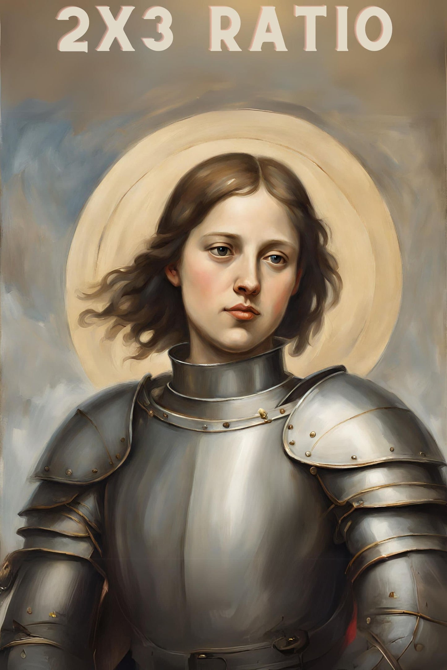 Saint Joan of Arc Exquisite Portrait, Digital Download, Oil Painting-Style, Instant Download, Printable Catholic Art, St Joan of Arc Art