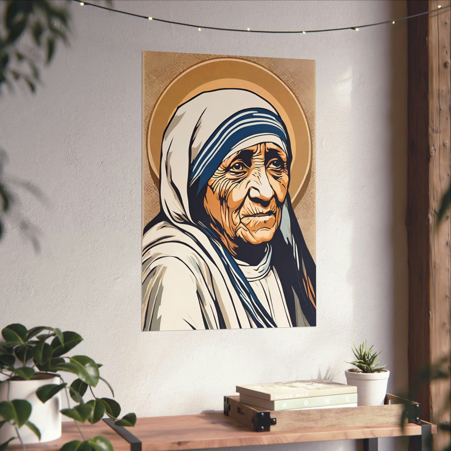 Vintage Saint Mother Teresa Poster, St Teresa of Calcutta Art, Retro Catholic Art, Premium Wall Art, Vintage Catholic Gifts